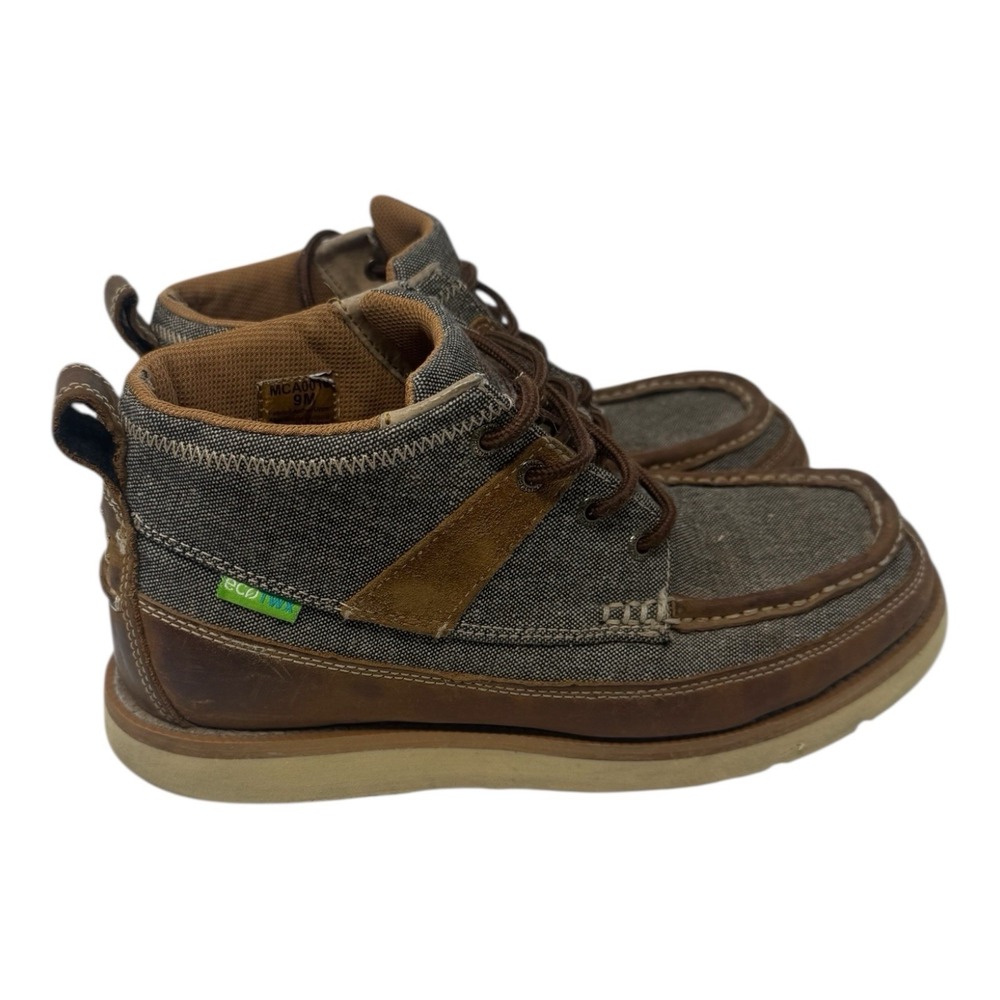 Twisted X🔥Western Wedge 🤑Sole Chukka Boots Brown Gray Canvas Cowboy Leather 9 - Picture 5 of 10